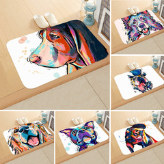 Cross-border cartoon big face dog mat door mat digital printing foot mat bathroom kitchen bathroom waterproof anti-slip pad