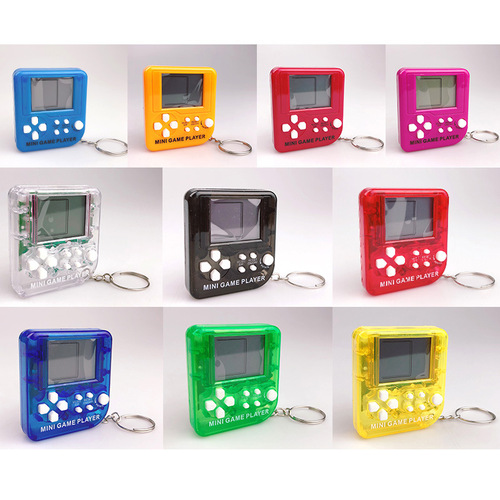 Mini Game Console Toy Tetris Nostalgia Classic Brain Teaser Cartoon Creative Gift Keychain