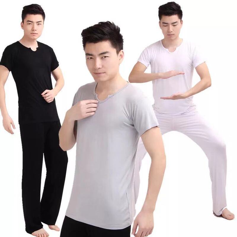 New Men's Yoga Clothes suit Short Long Sleeve Training Clothes Home Morning Exercise Tai Chi Clothing Dance Modal