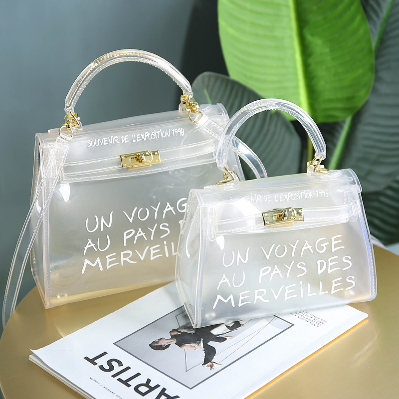 Manufacturer Beach New Casual Handbag Transparent Letter Jelly Bag Shoulder Crossbody Fashion Kelly Candy Women's Bag