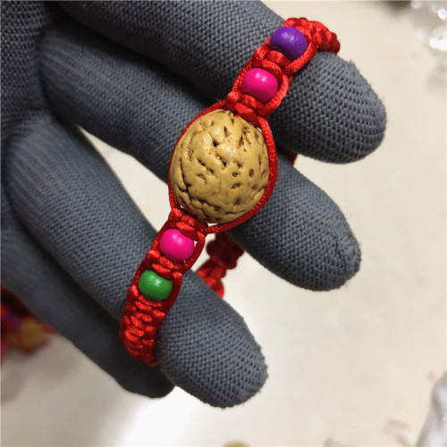 New natural walnut peach red rope bracelet for Dragon Boat Festival Children's zodiac year peach blue and red bracelet