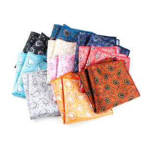Cashew Flower Handkerchief Men's Business Polyester Dress Pocket Scarf Business Handkerchief Cross-border Spot