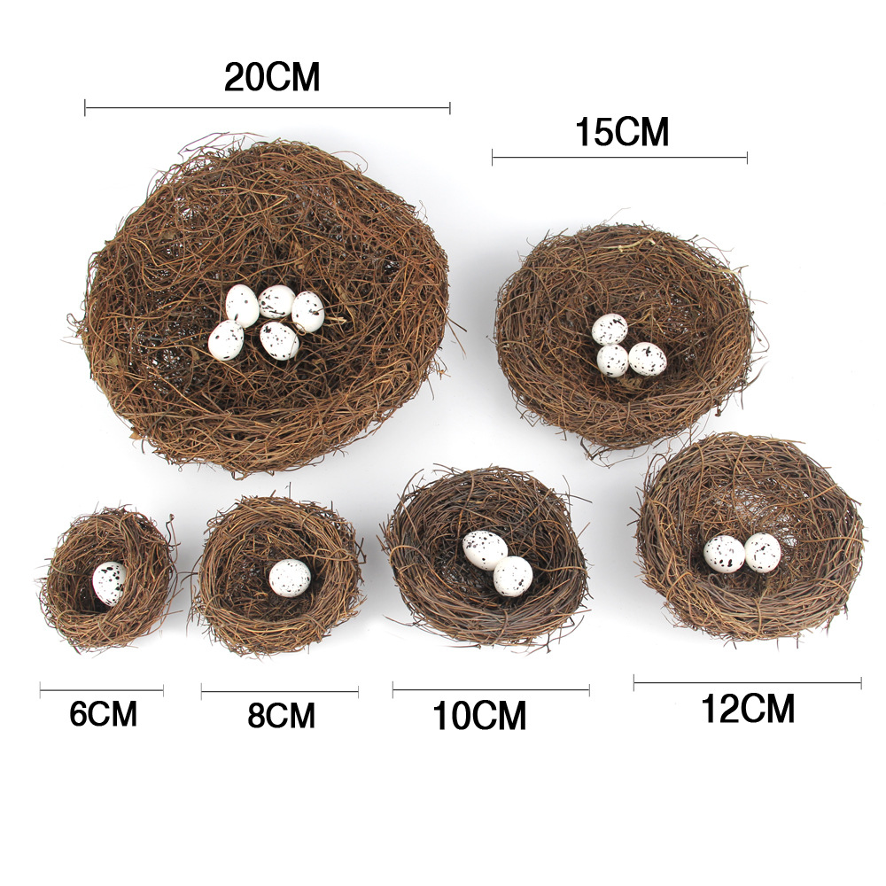 Simulated rattan bird's nest, bird's nest, simulated decoration, Easter supplies, soft props, quail eggs, bird eggs