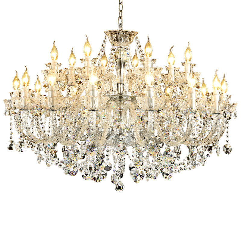 Araña de cristal de lujo ligero, lámpara de sala de estar de estilo europeo, lámpara de comedor de dormitorio minimalista moderno, lámpara de boda de hotel francesa atmosférica