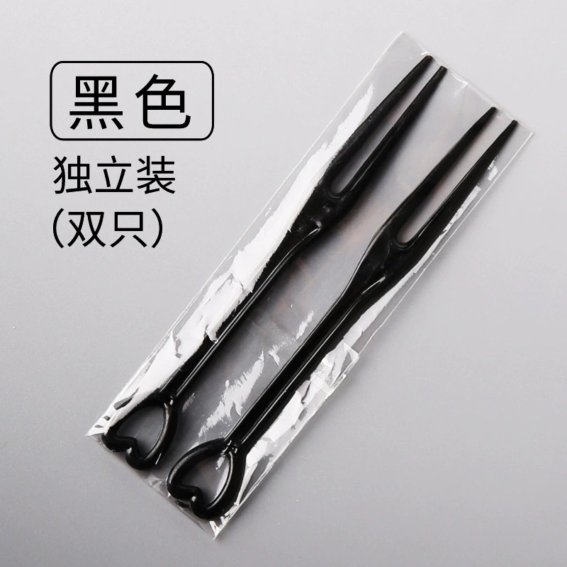 Fruit Love Вкус Вилка одноразовая пластиковая двухпальчиковая Прозрачная Черная Толстая независимая одинарная упаковка 9 см