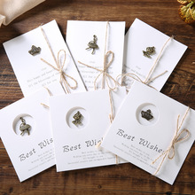 感恩节贺卡生日打印复古手工祝福感谢创意送老师小卡片