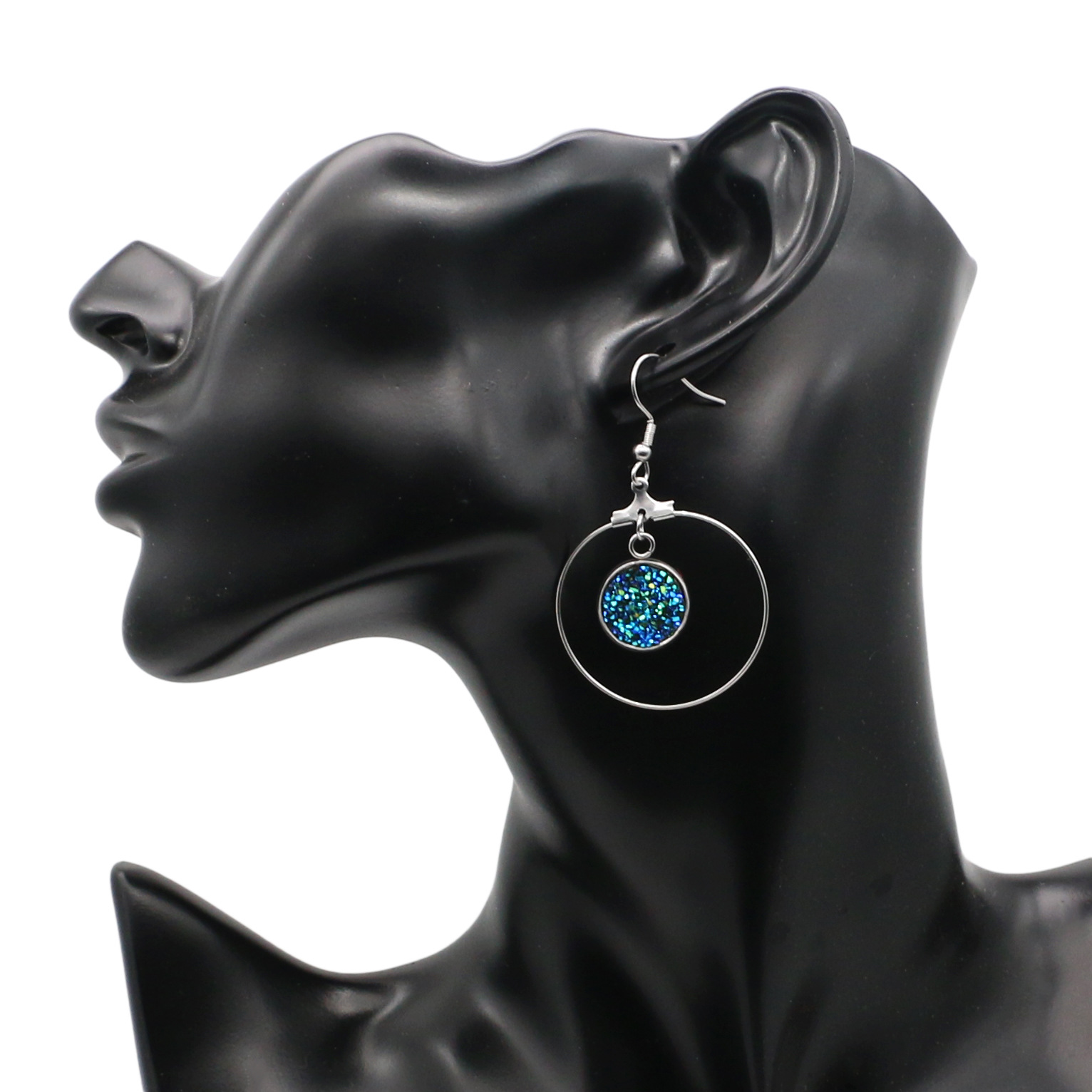Nuevo tiempo de llegada pendientes de Gema soporte inferior gancho de oreja hecho a mano de acero inoxidable soporte vacío gancho de oreja accesorios de joyería DIY image 6