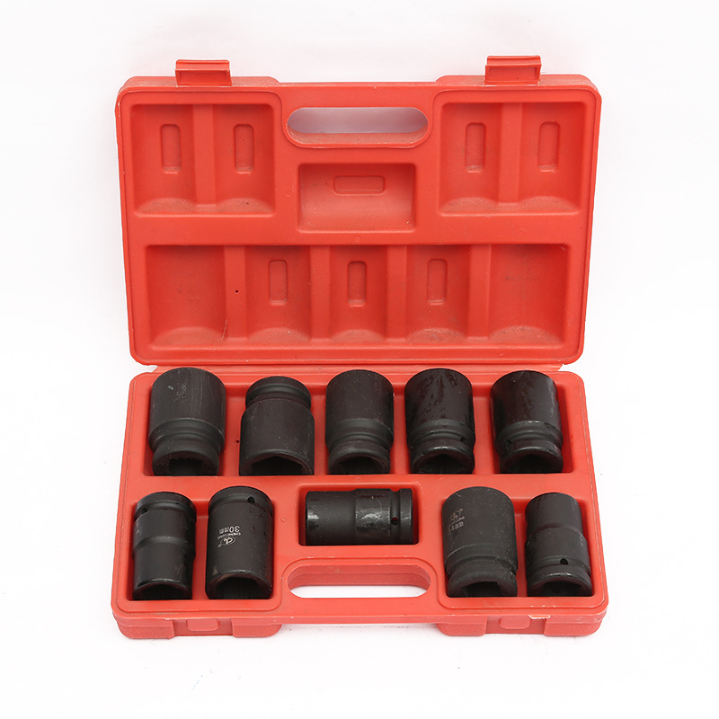 10件套风炮套筒组套 圆形小风炮套管 内六角风炮套筒头组套工具