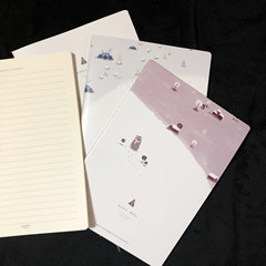 創意手繪16K52張大號縫線本 車線本 軟面B5作業本 筆記本有個地方