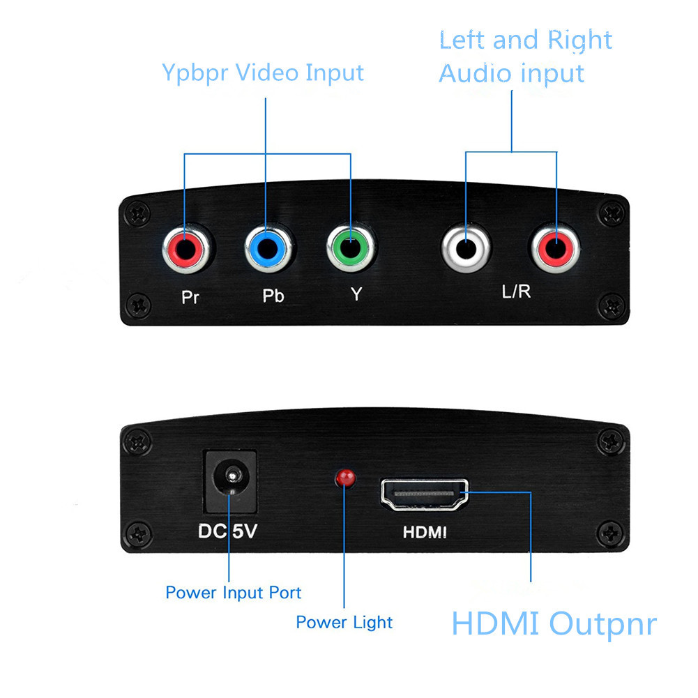 YPBPR转HDMI 5RCA转HDMI RGB色差分量线 Ypbpr+R/L to hdmi 1080P