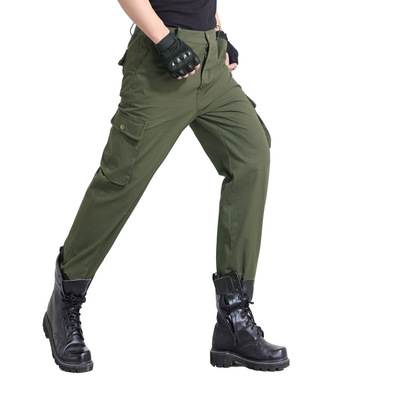 wholesale Army green pure cotton canvas Workwear trousers Labor insurance Multi-pocket pocket Mechanic For training Electric welding camouflage trousers