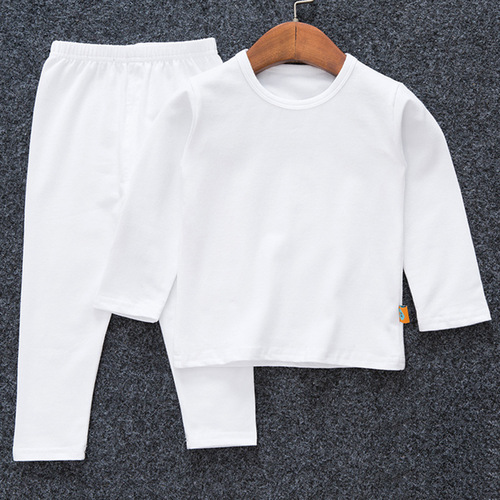 Children's underwear set, Lycra cotton, kindergarten, 3-7-9 years old, boys' and girls' white performance tight-fitting base shirt