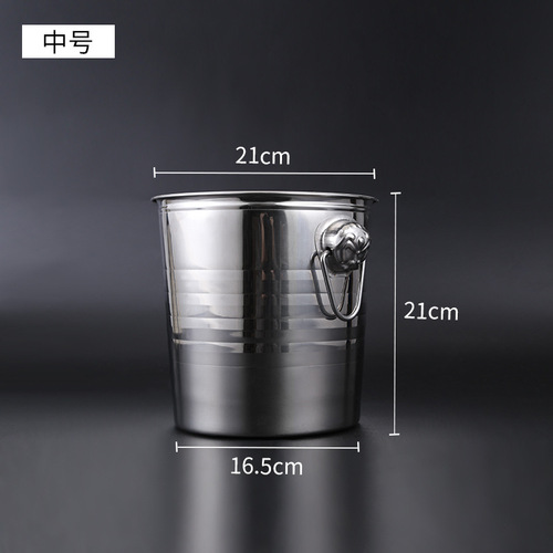 Hengzhi tiger head stainless steel ice bucket bar KTV champagne bucket red wine bucket spit bucket ice bucket bar beer bucket