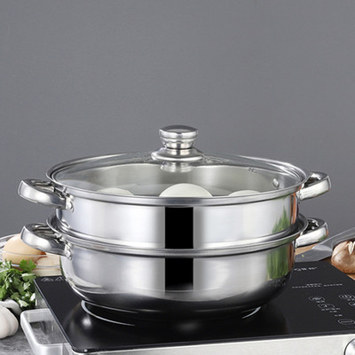 direct deal Cross border Stainless steel Soup steamer thickening Soup pot Hot Pot Dual use Double soup steamer