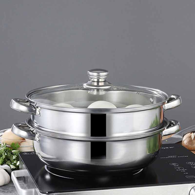 direct deal Cross border Stainless steel Soup steamer thickening Soup pot Hot Pot Dual use Double soup steamer