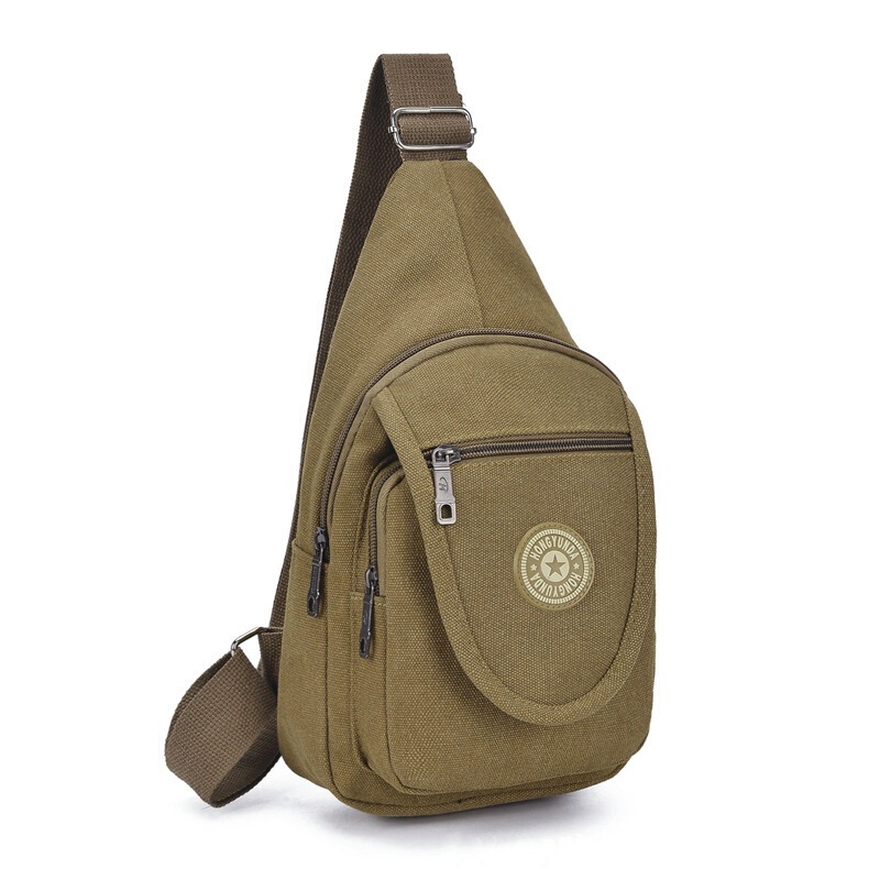 Factory Direct Korean style new men's canvas chest bag shoulder bag outdoor leisure messenger bag sports cycling bag Factory Direct Korean style new men's canvas chest bag shoulder bag outdoor leisure messenger bag sports cycling bag