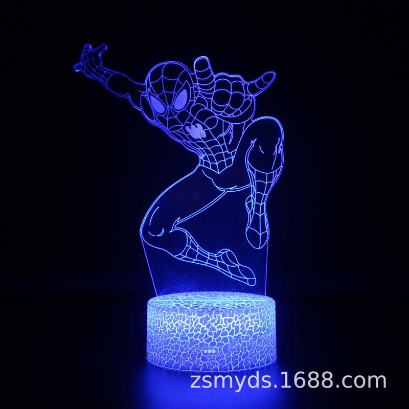 Cross-border Marvel Spider-Man Series 3D Table Lamp LED Creative Gift Visual Stereo Colorful Night X20