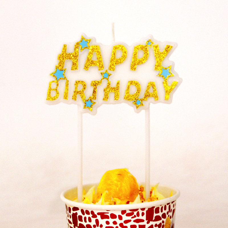 Vela de cumpleaños de polvo dorado brillante 2025 para pastel de cumpleaños de un año, inserto para hornear de parafina, vela de fiesta de cumpleaños sin humo.