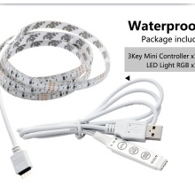 5V USB LED 灯带2835 RGB 白光 暖白 1米 2米套装 低压灯条