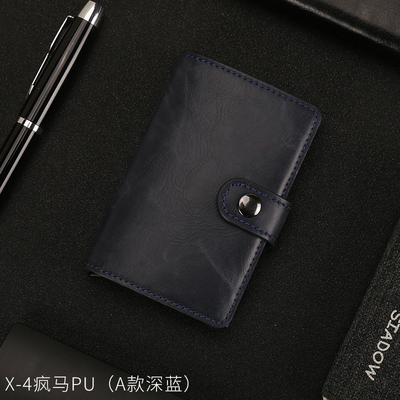 Venta al por mayor de fábrica anti-robo tarjeta swiping bolsa caliente titular de la tarjeta Cartera de aleación de aluminio automático pop-up caja de la tarjeta RFID función