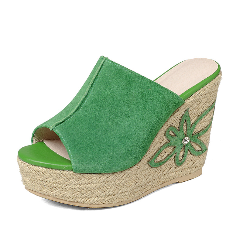 Dép cao gót nữ đế xuồng da bò mới, sandal quai ngang gót dày đi chơi — Màu camel