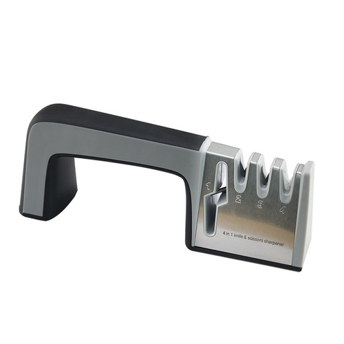 Household stainless steel knife sharpener multi-function handle kitchen tool scissors kitchen knife sharpening quick knife sharpener wholesale