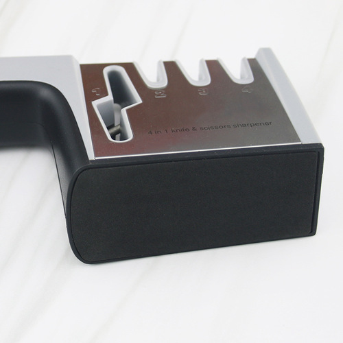 Household stainless steel knife sharpener multi-function handle kitchen tool scissors kitchen knife sharpening quick knife sharpener wholesale