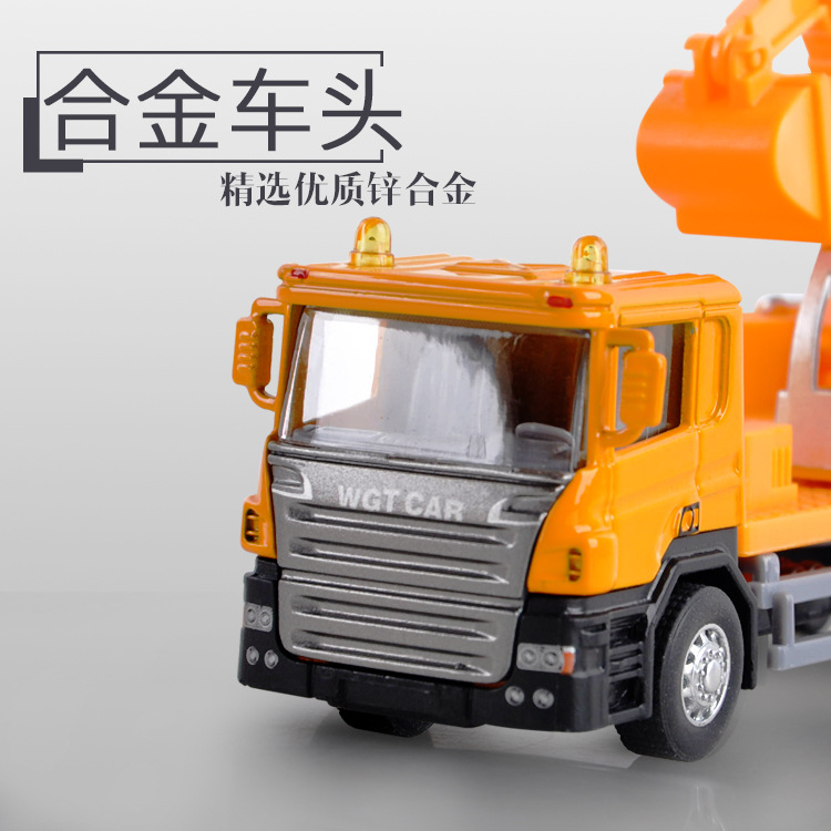兒童玩具回力合金汽車模型仿真消防工程雲梯車男孩一件代發