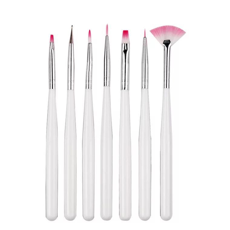 Factory supply 7 round bar nail pen set painting pen pull brush painting pen carving pen drill