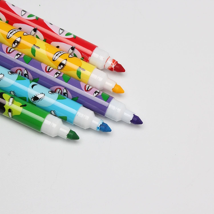 Children's set for elementary school students, coloured pencils, brush, washable