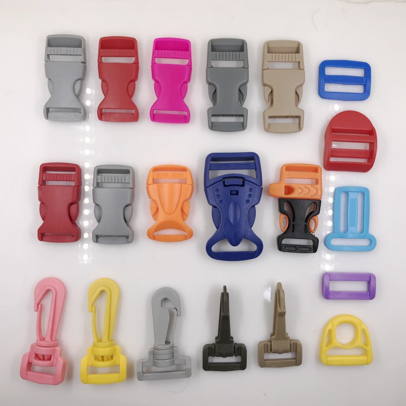 Factory Direct Supply Bag Accessories White Transparent Colorful Snap Buckle Customizable Color Plastic Buckle