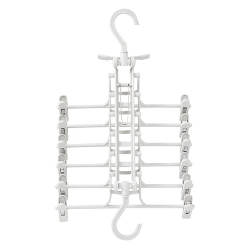 Telescopic and folding multi-layer trouser rack trouser hanger household magic trouser clip wardrobe storage rack trouser hanger