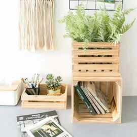 木条箱杂物衣物水果收纳箱桌面书籍木质收纳筐婚礼商场陈美木箱