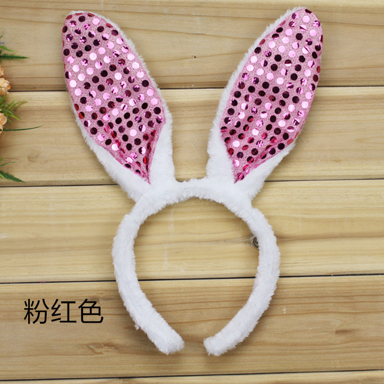 Rendimiento de dibujos animados animal tocado pequeño conejo blanco oído tocado diadema conejo oreja conejito chica