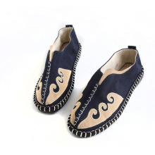 25布衣风拼接鞋平底一脚蹬男帆布鞋牛筋底男式休闲鞋