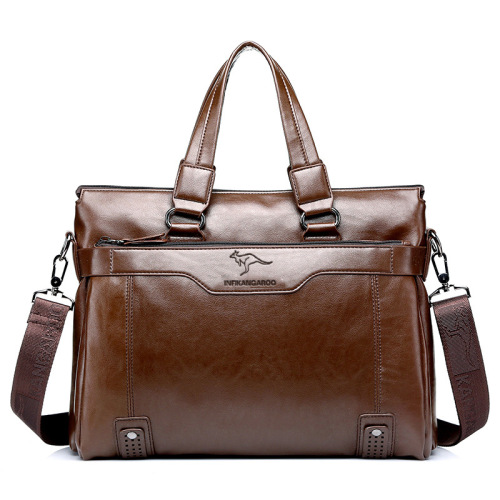 Men's bag soft leather handbag Yingfei Kangaroo business briefcase crossbody bag large capacity men's computer bag shoulder bag