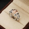 Two-color ring, accessory, wish, European style, flowered