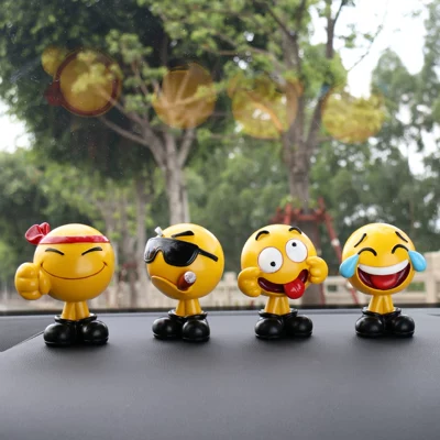Car ornaments: creative shaking head doll facial