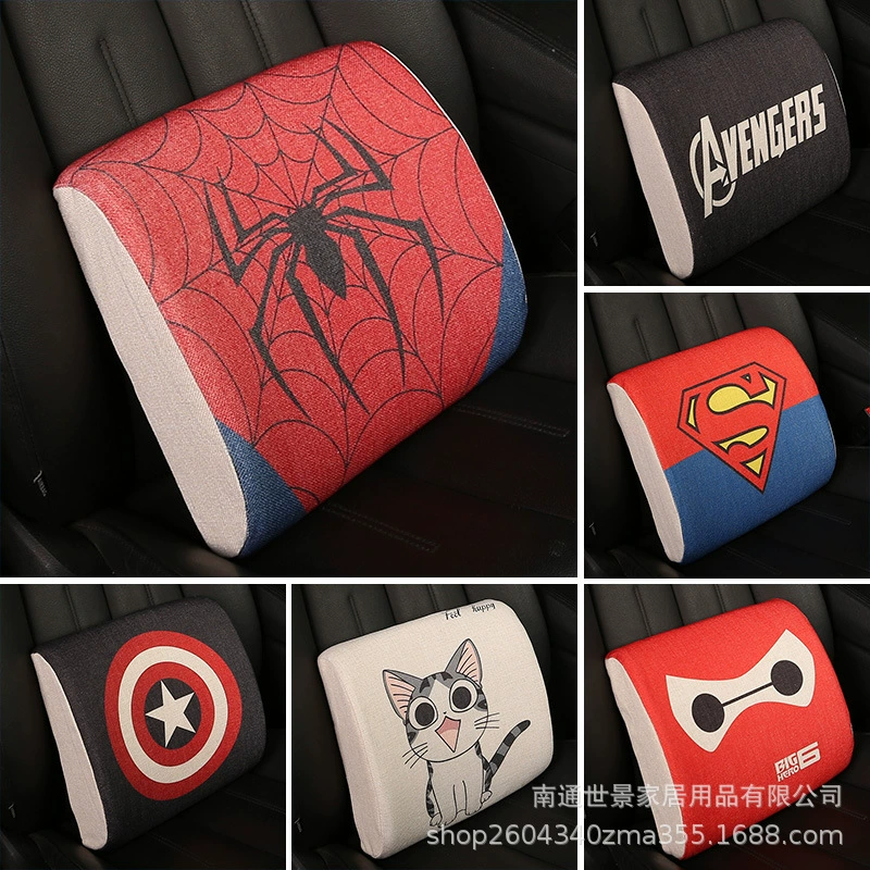 Автомобильный подголовник поясной костюм медленный отскок Подушка из пены с эффектом памяти подушка для шеи мультфильм Автомобильная Подушка для талии поколение волос