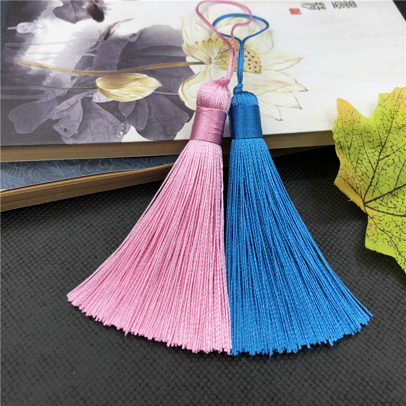 Anti-Wrinkle Vertical Ice Silk 8cm Short Fat Tassel Pendant DIY Exquisite Hairpin Bookmark Hanging Tassel Jewelry Doctor Hat Tassel