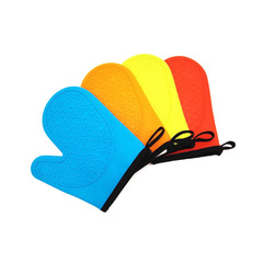 Zhi Chang Microwave Oven Baking Round Two-Finger Edge Short Glove Oven Heat Insulating Pickup Anti-Slip Protective Fabric Gloves