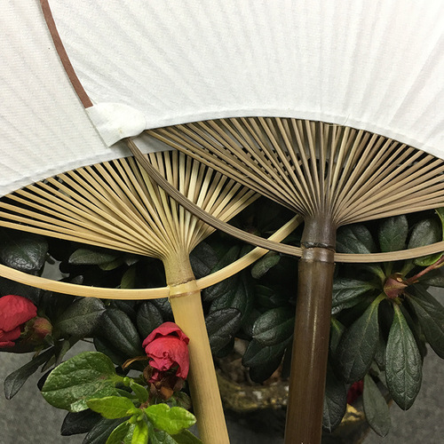 Japanese-style round fan and style thickened double-sided pure white half-cooked rice paper hand-painted diy blank fan round fan palace fan
