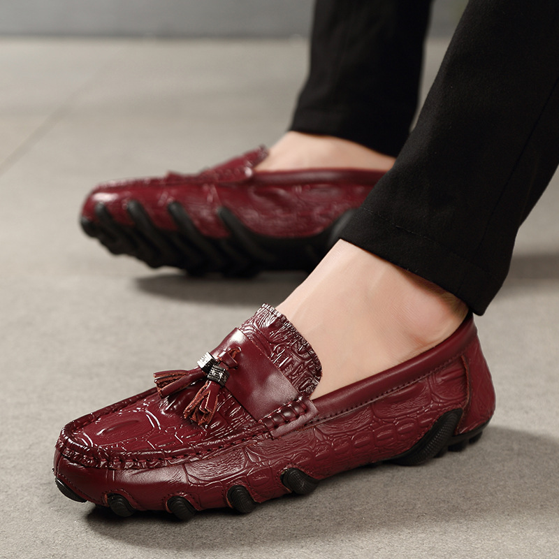 Spring and autumn leather 46 leather shoes 47 increased size lazy…