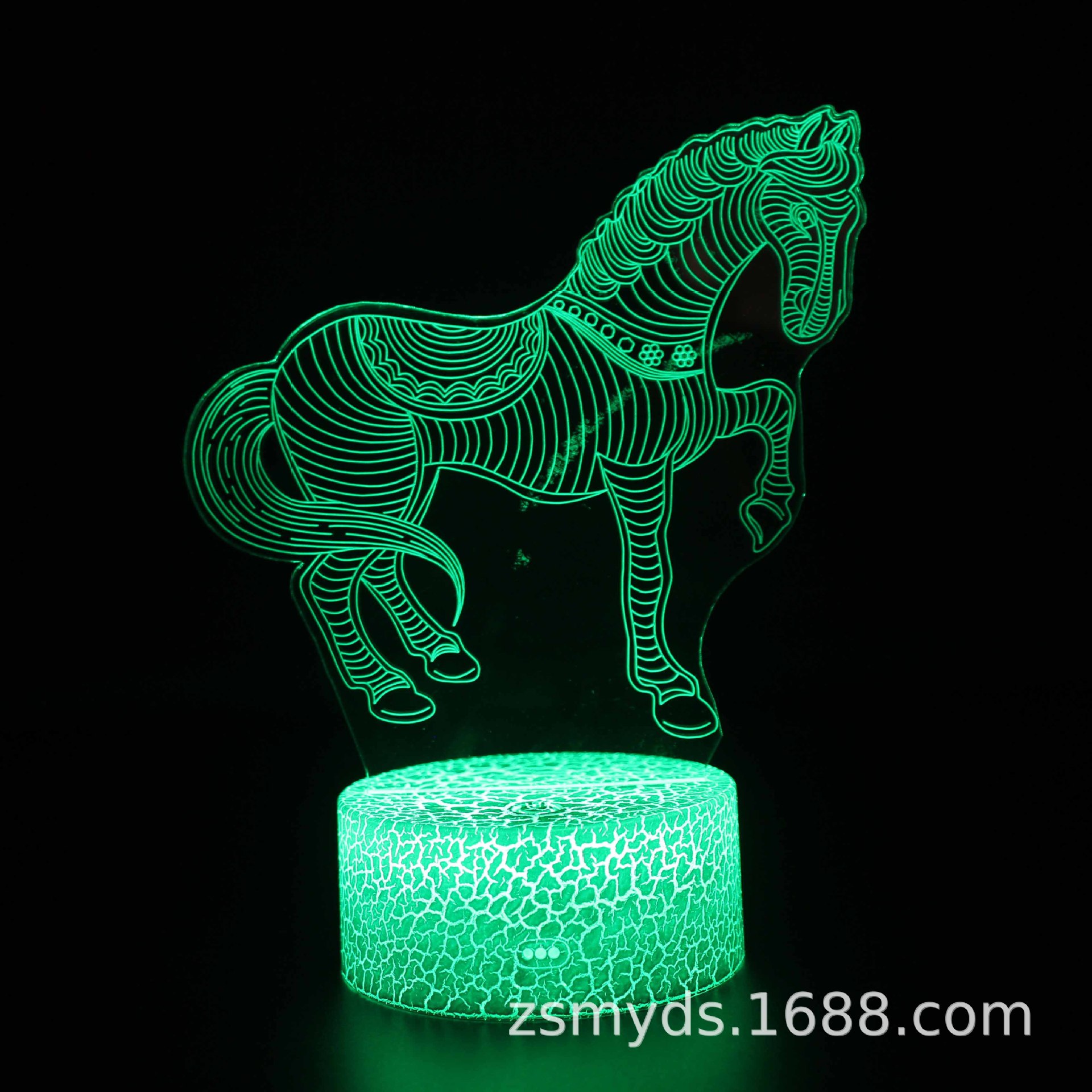 Cruz-frontera dedicado serie de caballos 3D lámpara de modelado de luz nocturna LED lámpara de ilusión estéreo visual lámpara de mesa de noche USB