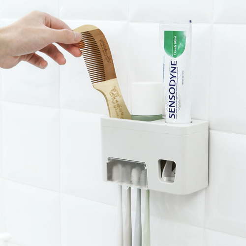 全自动挤牙膏器套装壁挂牙刷架置物架懒人牙膏挤压器