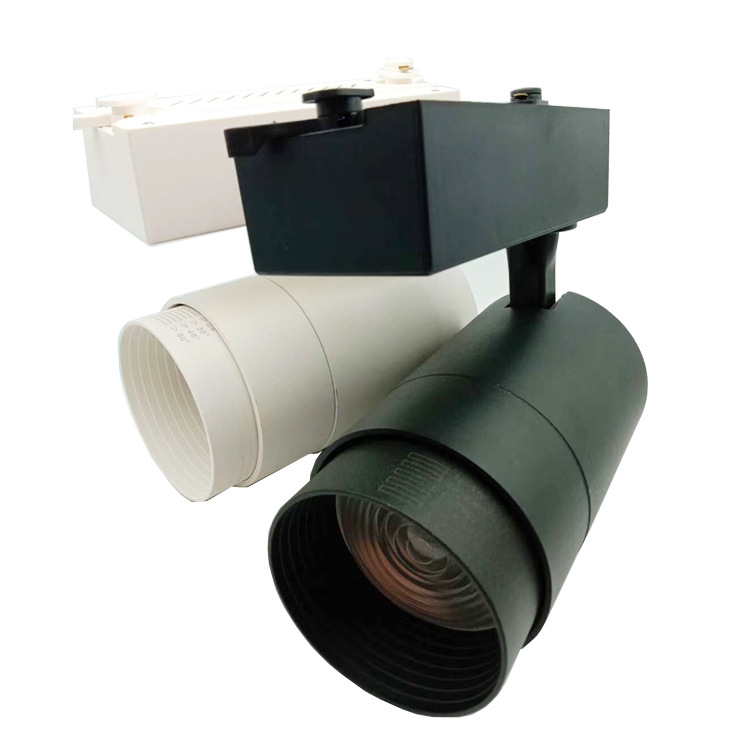 Qute 20W Black and White TWo-Wire Focusing Full-poWer European Simple Track Floodlight Lamp