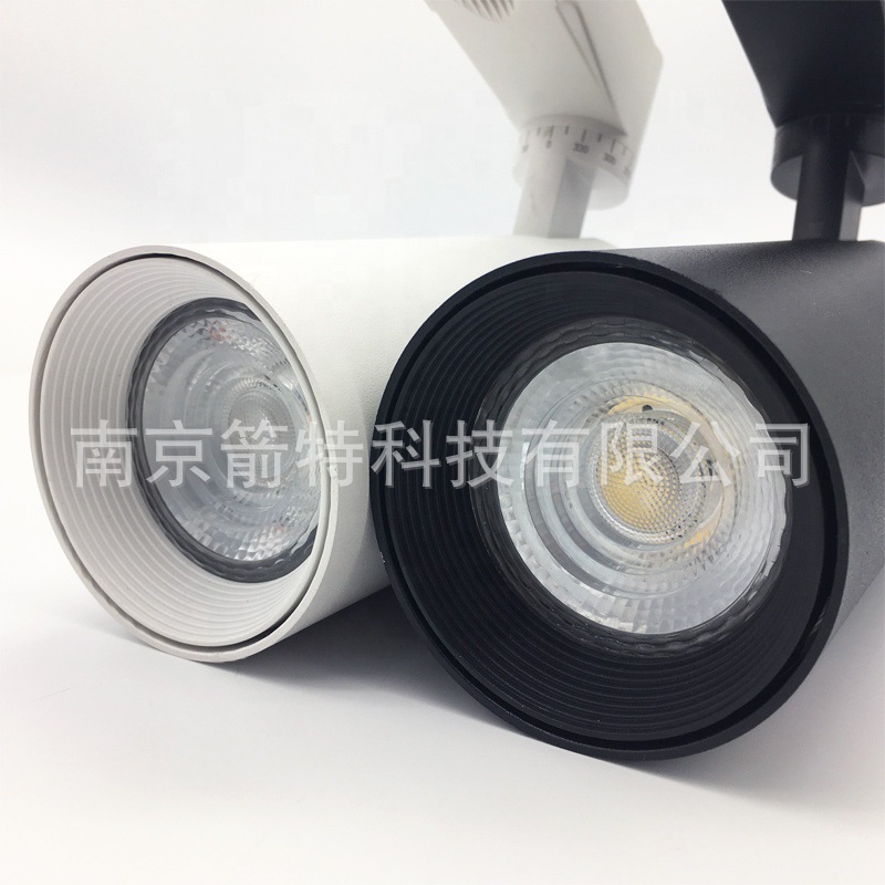Qute 20W Black and White TWo-Wire Focusing Full-poWer European Simple Track Floodlight Lamp