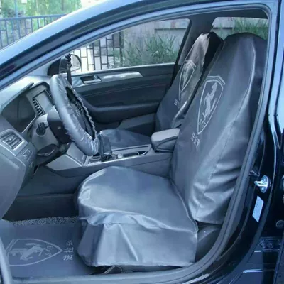 4S Shop Car Repair Protective Washable Leather Seat Cover Three-Piece Set Car Repair Fender Guard Pad Maintenance Leather Seat Cover (Seat cushion, seat cover) - black-printable
