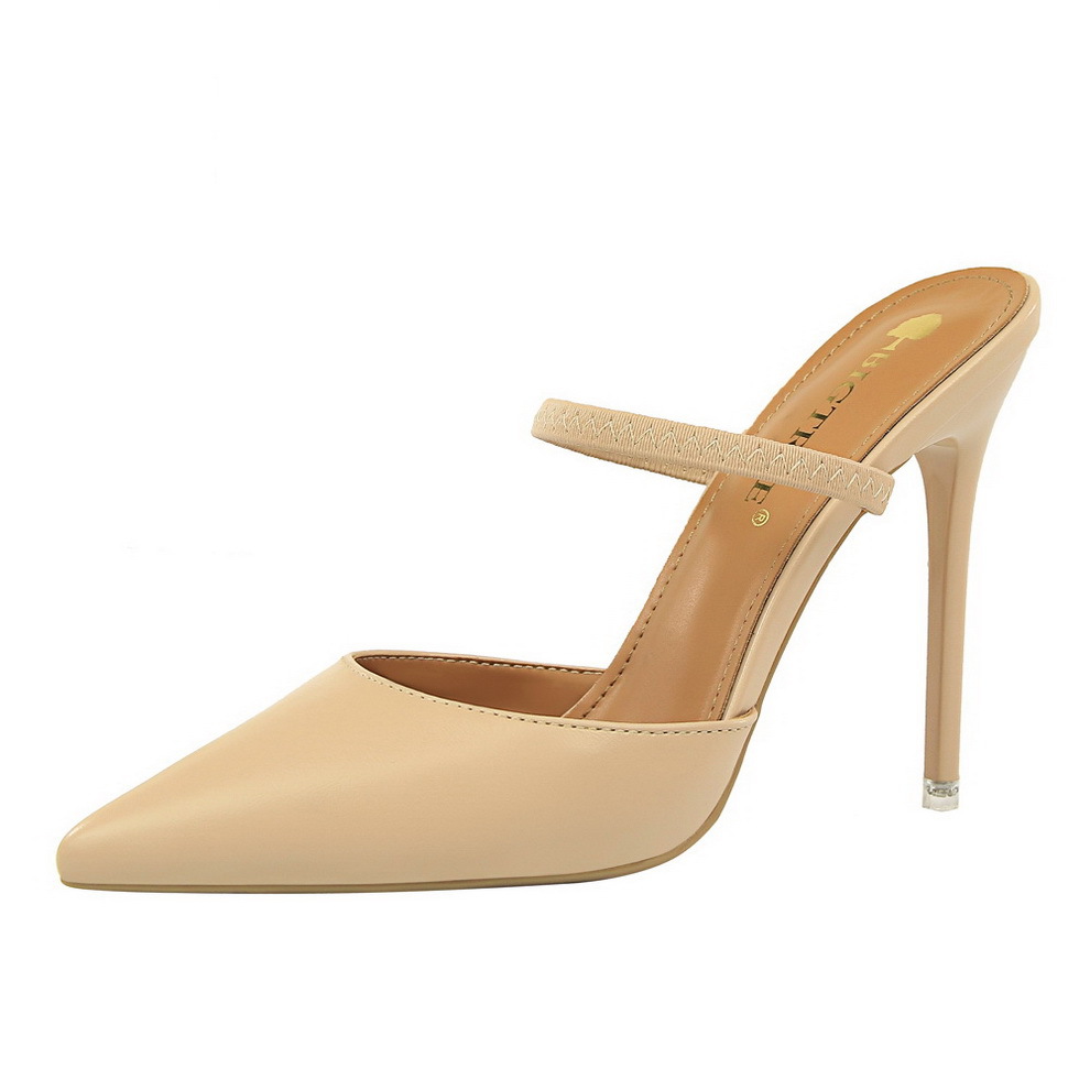 86-10 European And American Style Retro Simple Closed-Toe With Thin High Heels, Shallow Mouth, Pointed Toe, Hollow_vogvips.com