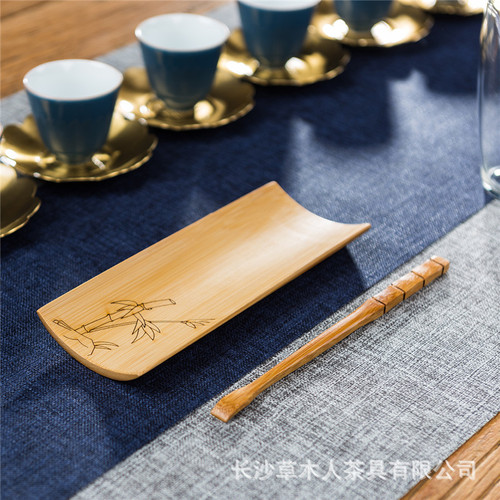Caomuren Bamboo Tea Kung Fu Tea Set Tea Lotus Tea Ceremony Accessories One-piece drop-shipping tea towel holder bamboo pad tea dial